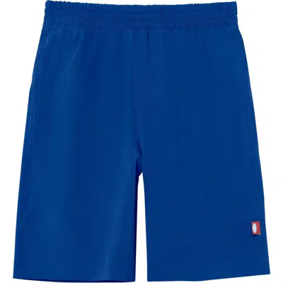 City Threads Usa-made Soft Stretch Upf 50+ Recycled Polyester Below-the-knee Printed Swim Board Shor In Blue