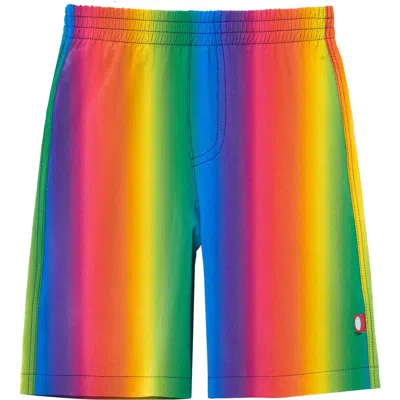 City Threads Usa-made Babies'  Soft Stretch Upf 50+ Recycled Polyester Below-the-knee Printed Swim Board Shor In Multi