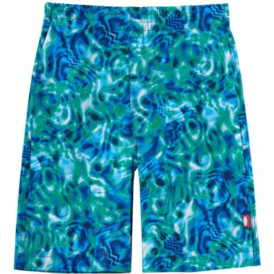 City Threads Usa-made Soft Stretch Upf 50+ Recycled Polyester Below-the-knee Printed Swim Board Shor In Multi