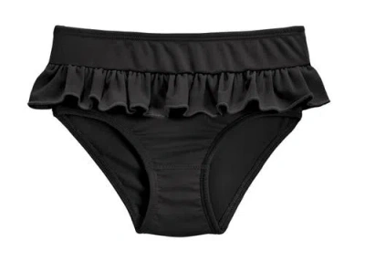 City Threads Usa-made Babies'  Upf 50+ Ruffle Swim Briefs In Black