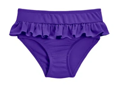 City Threads Usa-made Kids'  Upf 50+ Ruffle Swim Briefs In Blue