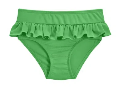City Threads Usa-made Kids'  Upf 50+ Ruffle Swim Briefs In Green