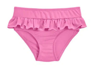 City Threads Usa-made Kids'  Upf 50+ Ruffle Swim Briefs In Pink