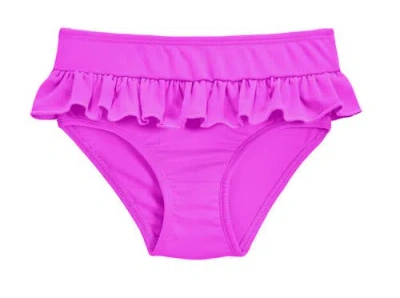 City Threads Usa-made Kids'  Upf 50+ Ruffle Swim Briefs In Purple