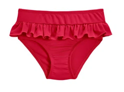 City Threads Usa-made Kids'  Upf 50+ Ruffle Swim Briefs In Red