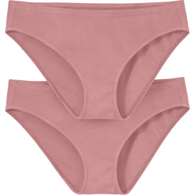 City Threads Usa-made 100% Organic Soft Cotton Bikini Underwear 2-pack In Pink