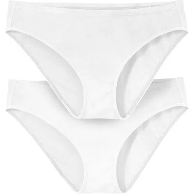 City Threads Usa-made 100% Organic Soft Cotton Bikini Underwear 2-pack In White