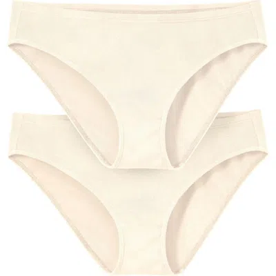 City Threads Usa-made 100% Organic Soft Cotton Bikini Underwear 2-pack In White