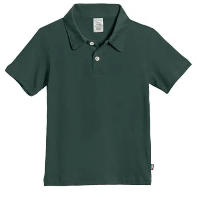 City Threads Usa-made Baby Boys Soft Cotton Jersey 2-button Short Sleeve Polo Shirt In Green
