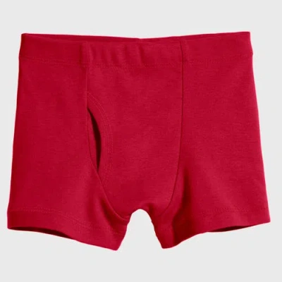 City Threads Usa-made Baby Boys Super-soft Organic 100% Cotton Boxer Briefs 3pk In Red