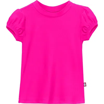 City Threads Usa-made Baby Girls Upf 50+ Puff Sleeve Rashguard In Pink
