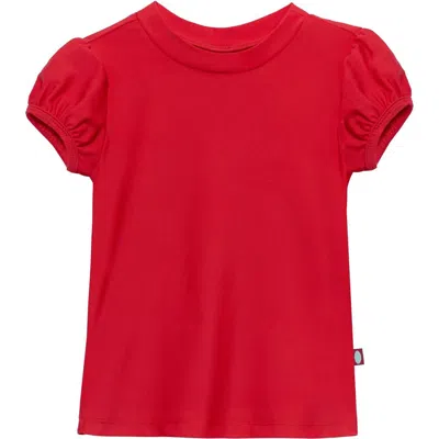 City Threads Usa-made Baby Girls Upf 50+ Puff Sleeve Rashguard In Red