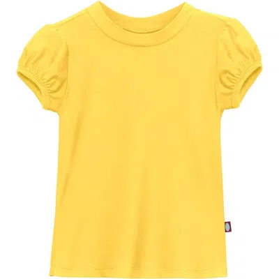 City Threads Usa-made Baby Girls Upf 50+ Puff Sleeve Rashguard In Yellow