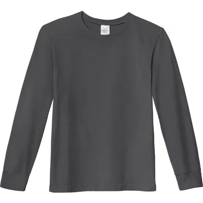 City Threads Usa-made Babies'  Boys 100% Soft Cotton Medium-weight Long Sleeve Tee With Cuffs In Charcoal