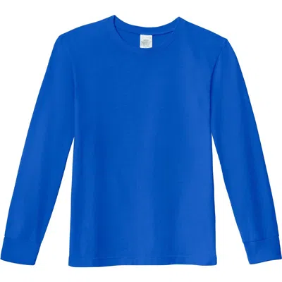City Threads Usa-made Babies'  Boys 100% Soft Cotton Medium-weight Long Sleeve Tee With Cuffs In Crayon Blue