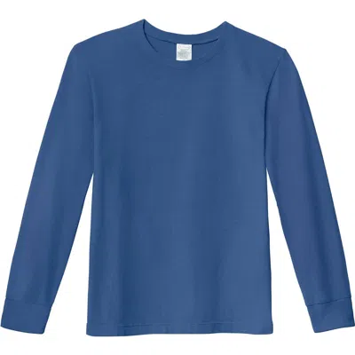City Threads Usa-made Babies'  Boys 100% Soft Cotton Medium-weight Long Sleeve Tee With Cuffs In Smurf Blue