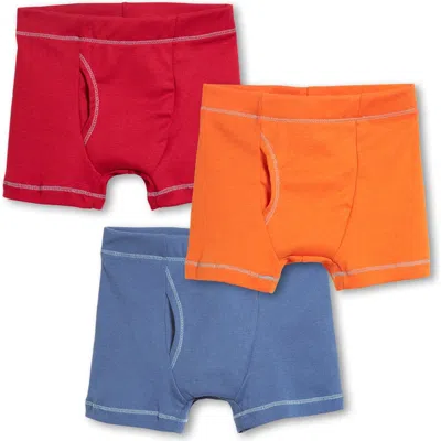 City Threads Usa-made Kids'  Boys Soft 100% Cotton Boxer Briefs 3-pack In Multi