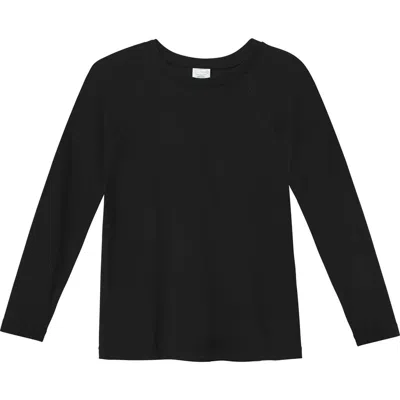 City Threads Usa-made Kids'  Boys Super-soft 100% Organic Cotton Raglan Long Sleeve Tee In Black