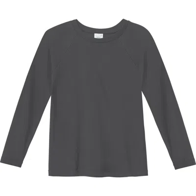 City Threads Usa-made Kids'  Boys Super-soft 100% Organic Cotton Raglan Long Sleeve Tee In Charcoal