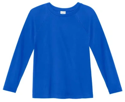 City Threads Usa-made Babies'  Boys Super-soft 100% Organic Cotton Raglan Long Sleeve Tee In Crayon Blue