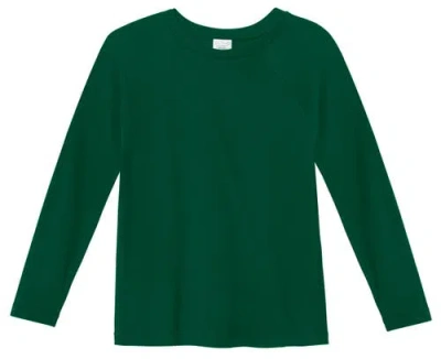 City Threads Usa-made Babies'  Boys Super-soft 100% Organic Cotton Raglan Long Sleeve Tee In Forest Green
