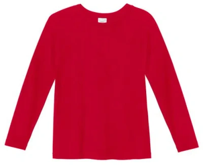 City Threads Usa-made Babies'  Boys Super-soft 100% Organic Cotton Raglan Long Sleeve Tee In Red