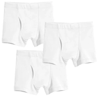 City Threads Usa-made Kids'  Boys Super-soft Organic 100% Cotton Boxer Briefs In White