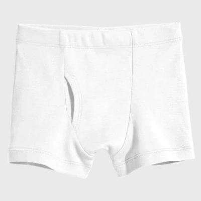 City Threads Usa-made Kids'  Boys Super-soft Organic 100% Cotton Boxer Briefs In White