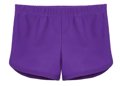 City Threads Usa-made Kids'  Girls Soft Stretch Upf 50+ Swim Short In Purple
