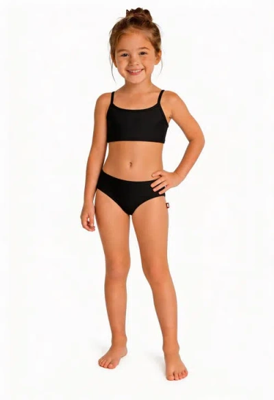 City Threads Usa-made Kids'  Girls Upf 50+ Bikini 2-piece Swimsuit Set In Black