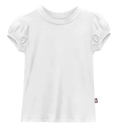 City Threads Usa-made Kids'  Girls Upf 50+ Puff Sleeve Rashguard In Brown