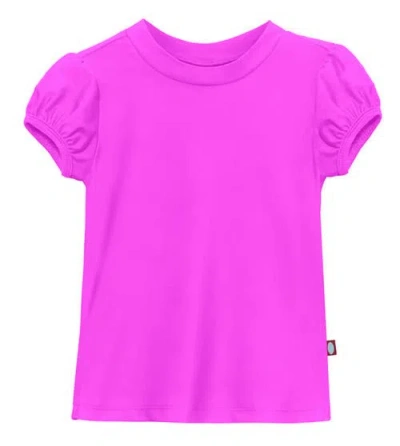 City Threads Usa-made Kids'  Girls Upf 50+ Puff Sleeve Rashguard In Pattern