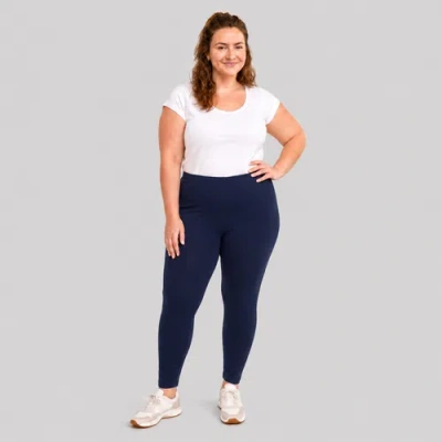 City Threads Usa-made Soft 100% Cotton Plus Size Leggings In Blue