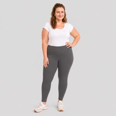 City Threads Usa-made Soft 100% Cotton Plus Size Leggings In Gray