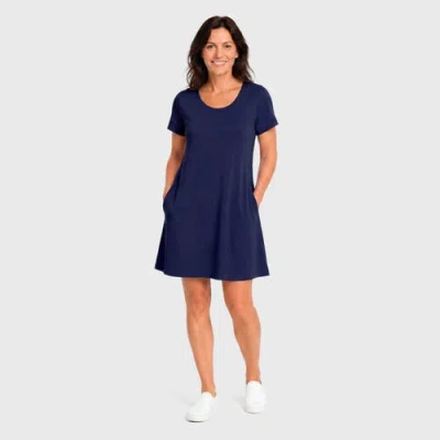 City Threads Usa-made Soft 100% Supima Cotton T-shirt Pocket Cover-up Dress In Navy