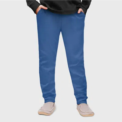 City Threads Usa-made Unisex Soft 100% Cotton Warm And Cozy Fleece Pocket Jogger In Blue