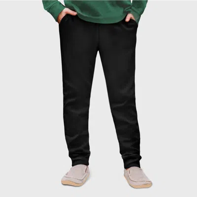 City Threads Usa-made Unisex Soft 100% Cotton Warm And Cozy Fleece Pocket Jogger In Black