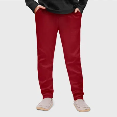 City Threads Usa-made Unisex Soft 100% Cotton Warm And Cozy Fleece Pocket Jogger In Red