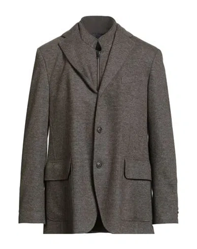 City Time Man Blazer Dark Brown Size 48 Virgin Wool, Polyester, Polyamide, Cashmere