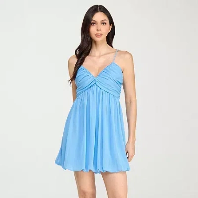 City Triangle Womens Juniors Babydoll Dress In Blue