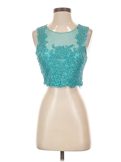 Pre-owned City Triangles Sleeveless Top Teal Strapless Neckline Tops