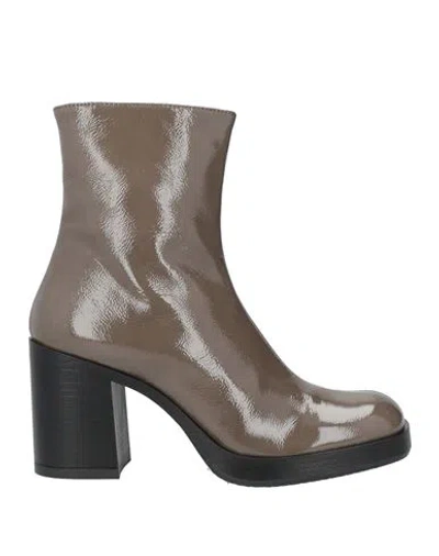 Civico14 Woman Ankle Boots Grey Size 8 Leather In Gray