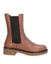 Civico14 Woman Ankle Boots Tan Size 6 Leather In Brown