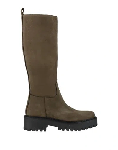 Civico14 Woman Boot Military Green Size 8 Leather