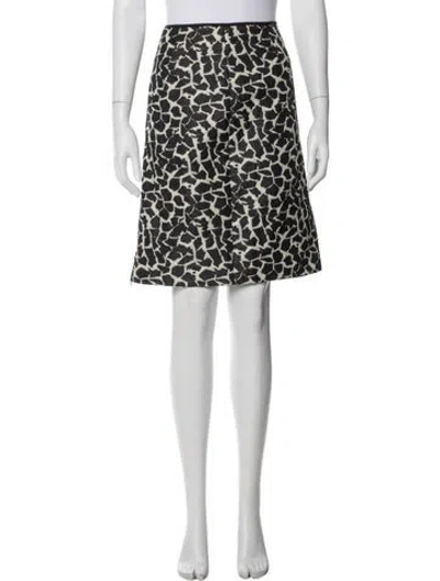 Pre-owned Cividini Animal Print Mini Skirt In White