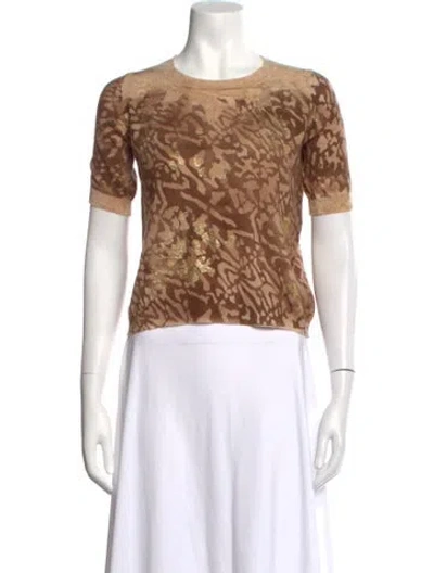 Pre-owned Cividini Cashmere Animal Print Sweater In Brown