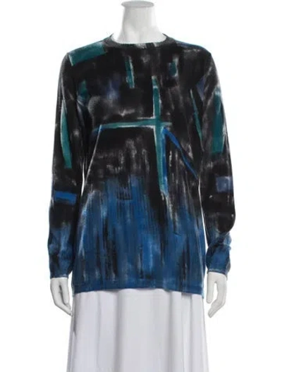 Pre-owned Cividini Cashmere Graphic Print Sweater In Blue