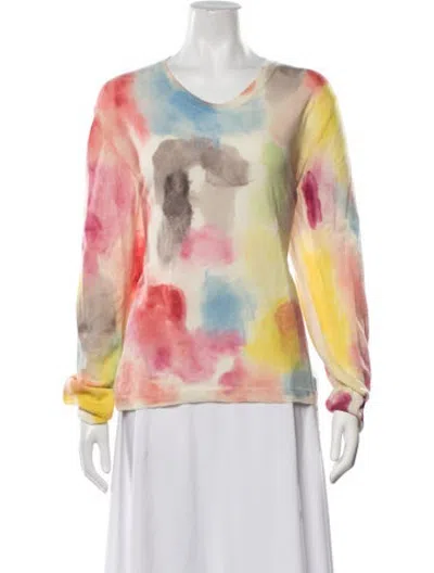 Pre-owned Cividini Cashmere Printed Sweater In Pink