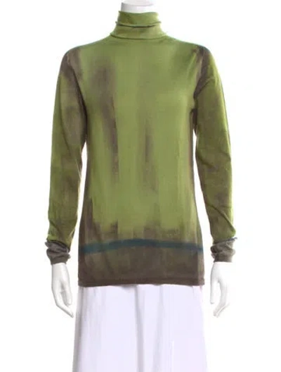 Pre-owned Cividini Cashmere Tie-dye Print Sweater In Green