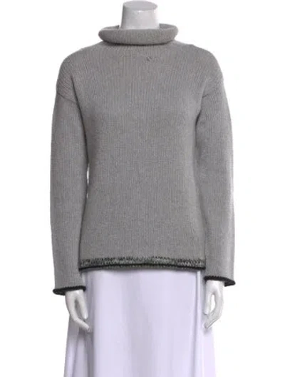 Pre-owned Cividini Cashmere Turtleneck Sweater In Gray